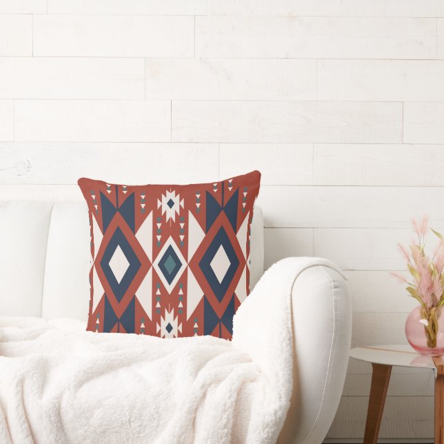 Atec Koper en Blauw Design Kussen (Bank)