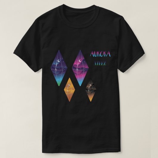 ATEEZ kpop Aurora & Pirate King geïnspireerde stic T-shirt (Design voorkant)