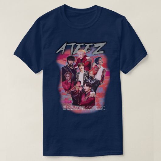 ATEEZ KPOP MERCH OUD RETRO KNOCK OFF INSPIRED MERC T-SHIRT (Design voorkant)