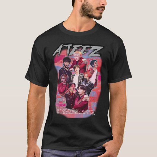ATEEZ KPOP MERCH OUD RETRO KNOCK OFF INSPIRED MERC T-SHIRT (Voorkant)