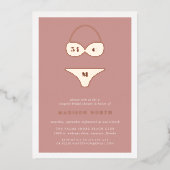 Atelier Lingerie Vrijgezellenfeest Folie Uitnodiging (Voorkant)