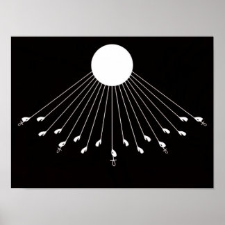 Aten Gods ware symbool muurkunst Poster