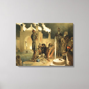 Ateseh-Gah, Indiërs toegewijd aan de Cult of Fire Canvas Afdruk