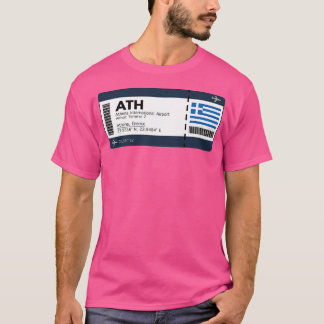 Ath Athens International Airport Boarding Pass Tic T-shirt