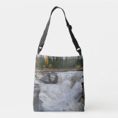 Athabasca Falls Herfstbos Waterval Crossbody Tas (Achterkant)