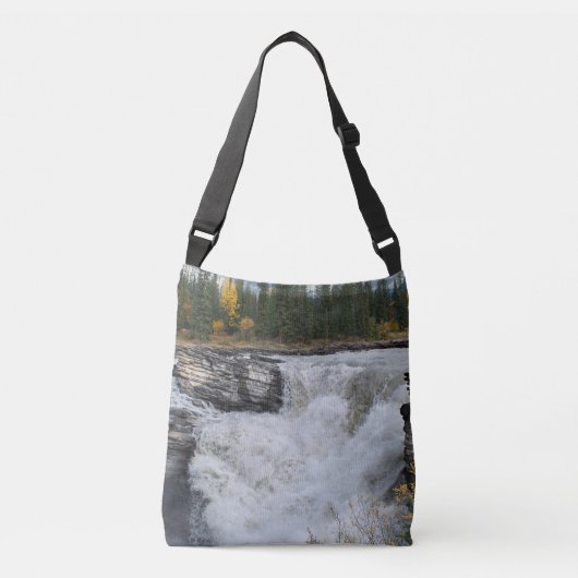 Athabasca Falls Herfstbos Waterval Crossbody Tas (Voorkant)