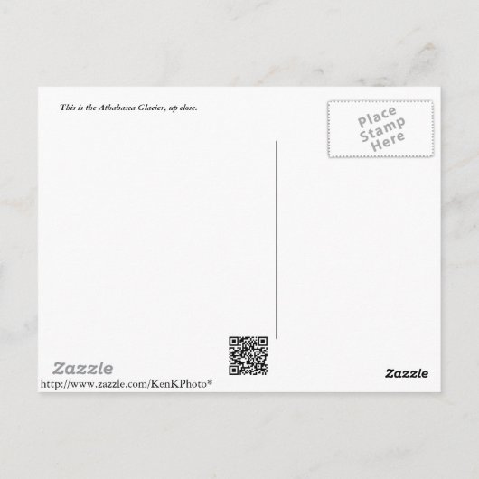 Athabasca Glacier Briefkaart (Achterkant)