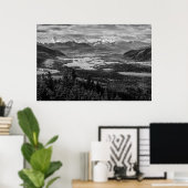 Athabasca Lookout, Monochrome landschapsfotografie Poster (Thuiskantoor)