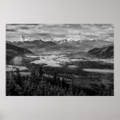 Athabasca Lookout, Monochrome landschapsfotografie Poster (Voorkant)