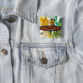 Athabascan Totem van Michael Moffa Vierkante Button 5,1 Cm (In situ)