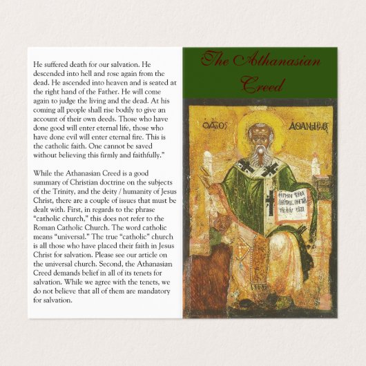 Athanasian Creed - Prayer Kaart Visitekaartje (Buitenkant ongevouwen)