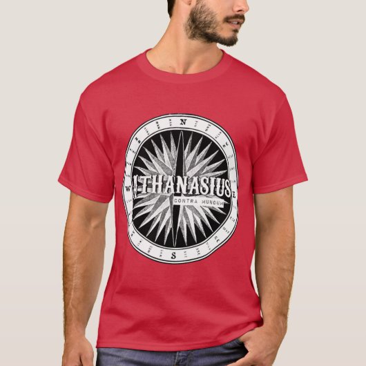 Athanasius Contra Mundum Kompas T-shirt (Voorkant)