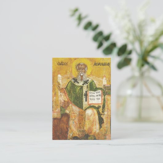 Athanasius Orthodox Christelijk Gebed Kaart Plaatskaartje (Staand voorkant)