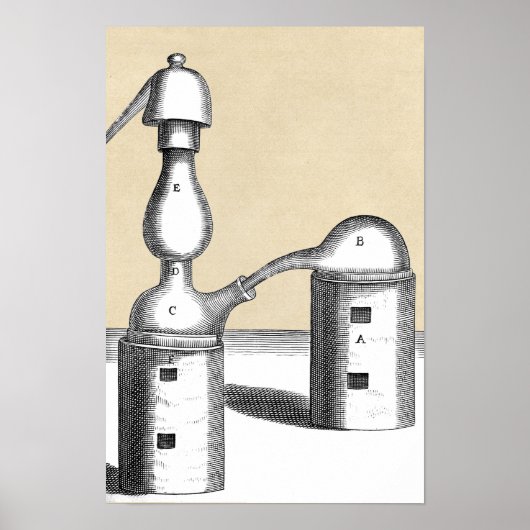 Athanor Alchemie Oven en Alembic Kolf Poster (Voorkant)