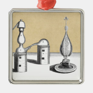 Athanor Alchemy Furnace en Alembic Flask Metalen Ornament