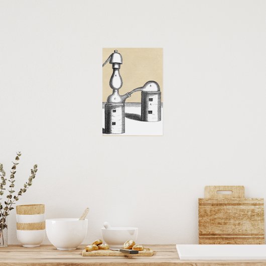 Athanor Alchemy Furnace en Alembic Flask Poster (Keuken)