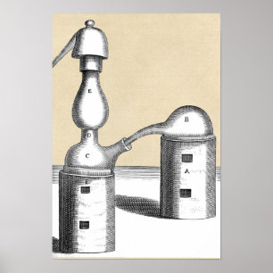 Athanor Alchemy Furnace en Alembic Flask Poster