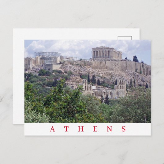 Atheens Acropolis uitzicht briefkaart (Voorkant / Achterkant)