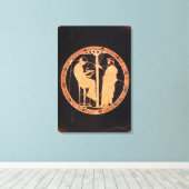 Atheense rode figuur kylix die Aegeus afschildert Canvas Afdruk (Insitu (Houten vloer))