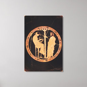 Atheense rode figuur kylix die Aegeus afschildert Canvas Afdruk