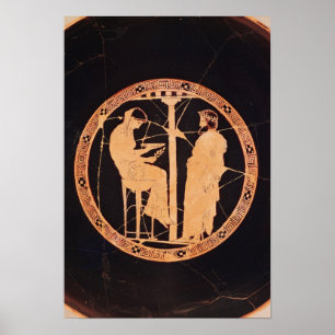 Atheense rode figuur kylix die Aegeus afschildert Poster