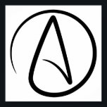 Atheism Symbol - Atheist Sign Poster<br><div class="desc">Black Atheism. Great gift for atheist, gift for fiopher, gift for scientist and a cool atheism gift idea.</div>