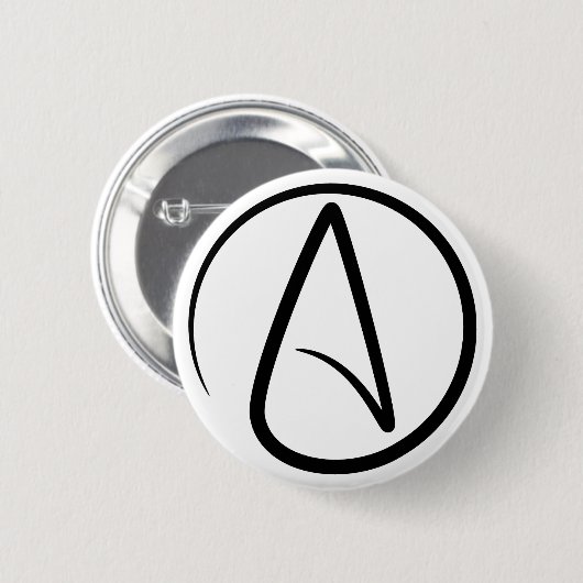 Atheism Symbol - Atheist Sign Ronde Button 5,7 Cm (Voorkant /achterkant)