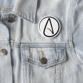 Atheism Symbol - Atheist Sign Ronde Button 5,7 Cm (In situ)
