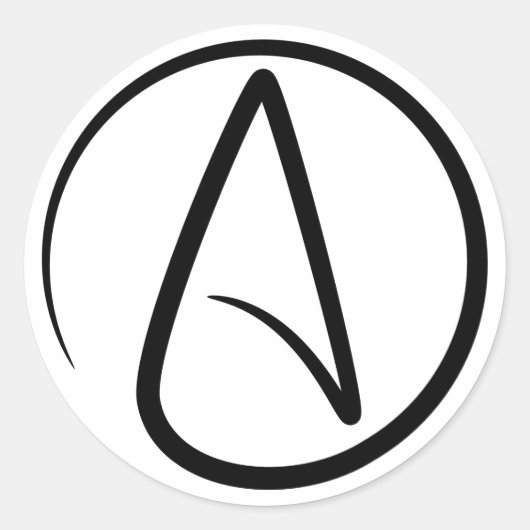 Atheism Symbol - Atheist Sign Ronde Sticker (Voorkant)