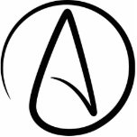 Atheism Symbol - Atheist Sign Staand Fotobeeldje<br><div class="desc">Black Atheism. Great gift for atheist,  gift for fiopher,  gift for scientist and a cool atheism gift idea.</div>