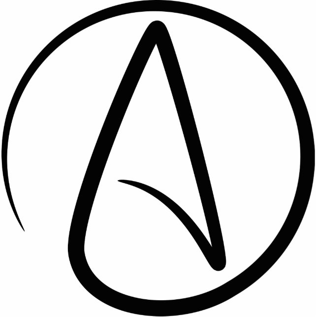 Atheism Symbol - Atheist Sign Staand Fotobeeldje (Voorkant)