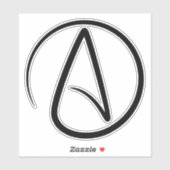 Atheism Symbol - Atheist Sign Sticker (Vel)