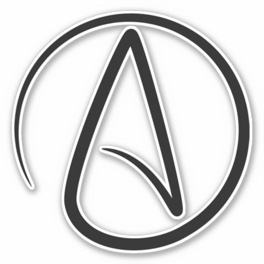 Atheism Symbol - Atheist Sign Sticker (Voorkant)