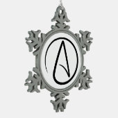 Atheism Symbol - Atheist Sign Tin Sneeuwvlok Ornament (Links)