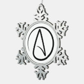 Atheism Symbol - Atheist Sign Tin Sneeuwvlok Ornament (Rechts)