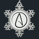 Atheism Symbol - Atheist Sign Tin Sneeuwvlok Ornament<br><div class="desc">Black Atheism. Great gift for atheist,  gift for fiopher,  gift for scientist and a cool atheism gift idea.</div>