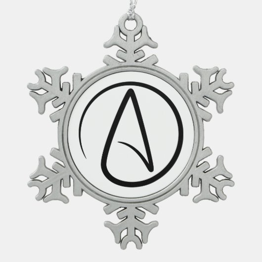 Atheism Symbol - Atheist Sign Tin Sneeuwvlok Ornament (Voorkant)