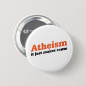 Atheïsme maakt zin ronde button 5,7 cm (Voorkant /achterkant)