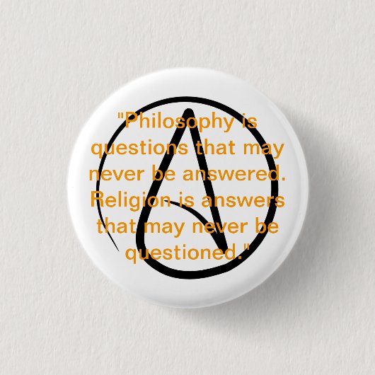 Atheïsme quote knop ronde button 3,2 cm (Voorkant)