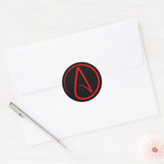 Atheïsme Rood Logo Ronde Sticker