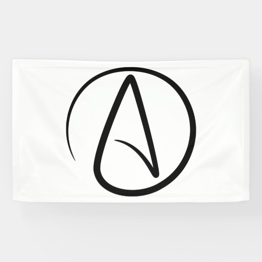 Atheïsme symbool - Atheïstisch teken Spandoek (Horizontaal)