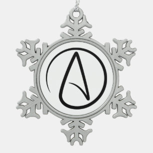 Atheïsme Symbool - Atheïstisch Teken Tin Sneeuwvlok Ornament