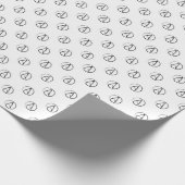 Atheïsme symbool: zwart op wit cadeaupapier (Hoek)