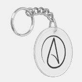 Atheïsme symbool: zwart op wit sleutelhanger (Voorkant Links)