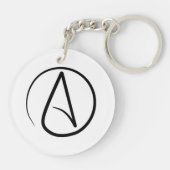 Atheïsme symbool: zwart op wit sleutelhanger (Achterkant)