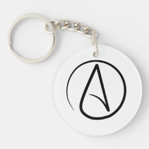 Atheïsme symbool: zwart op wit sleutelhanger