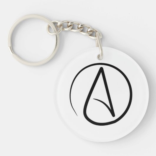 Atheïsme symbool: zwart op wit sleutelhanger (Voorkant)