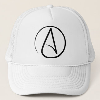 Atheïsme symbool: zwart op wit trucker pet