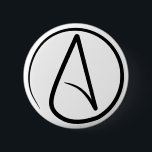 Atheïssymbool Ronde Button 5,7 Cm<br><div class="desc">A is voor het atheïsme.</div>