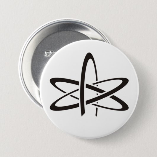 Atheïssymbool Ronde Button 7,6 Cm (Voorkant /achterkant)